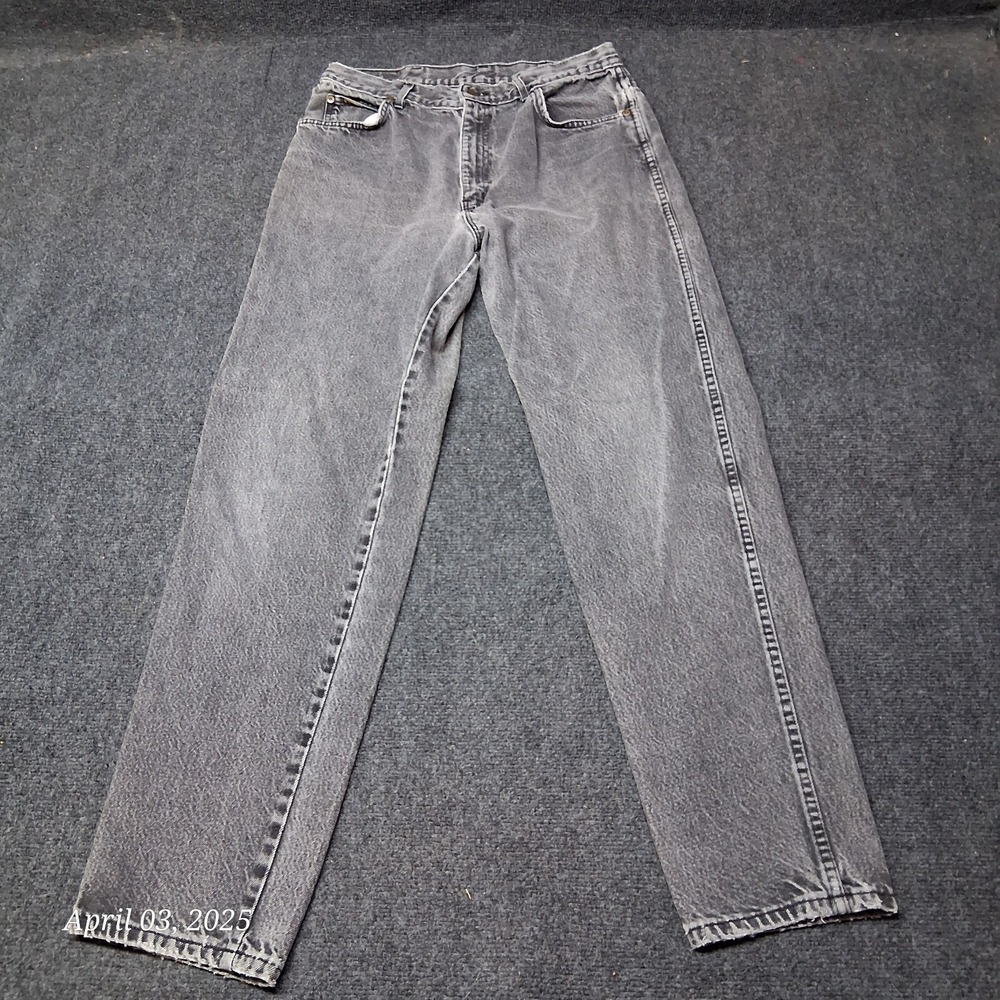Vintage H.I.S Jeans Men Size 32x32 Black Stone Rinse Straight Leg Regular‎ Fit